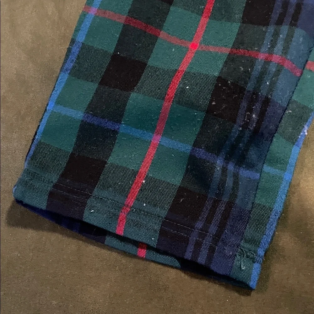 Old Navy Green and Blue Plaid Kids Pants Size 6-7